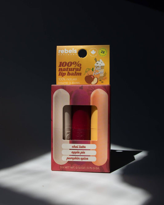 Fall 3 Lip Balm  - Chai / Pumpkin Spice / Apple Pie