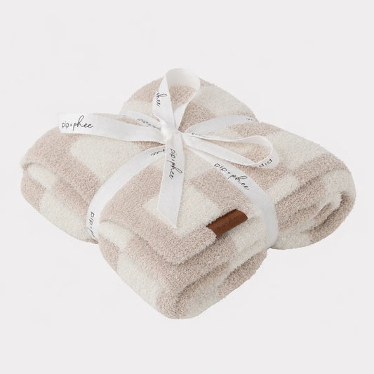 Sand Check Plush Blanket