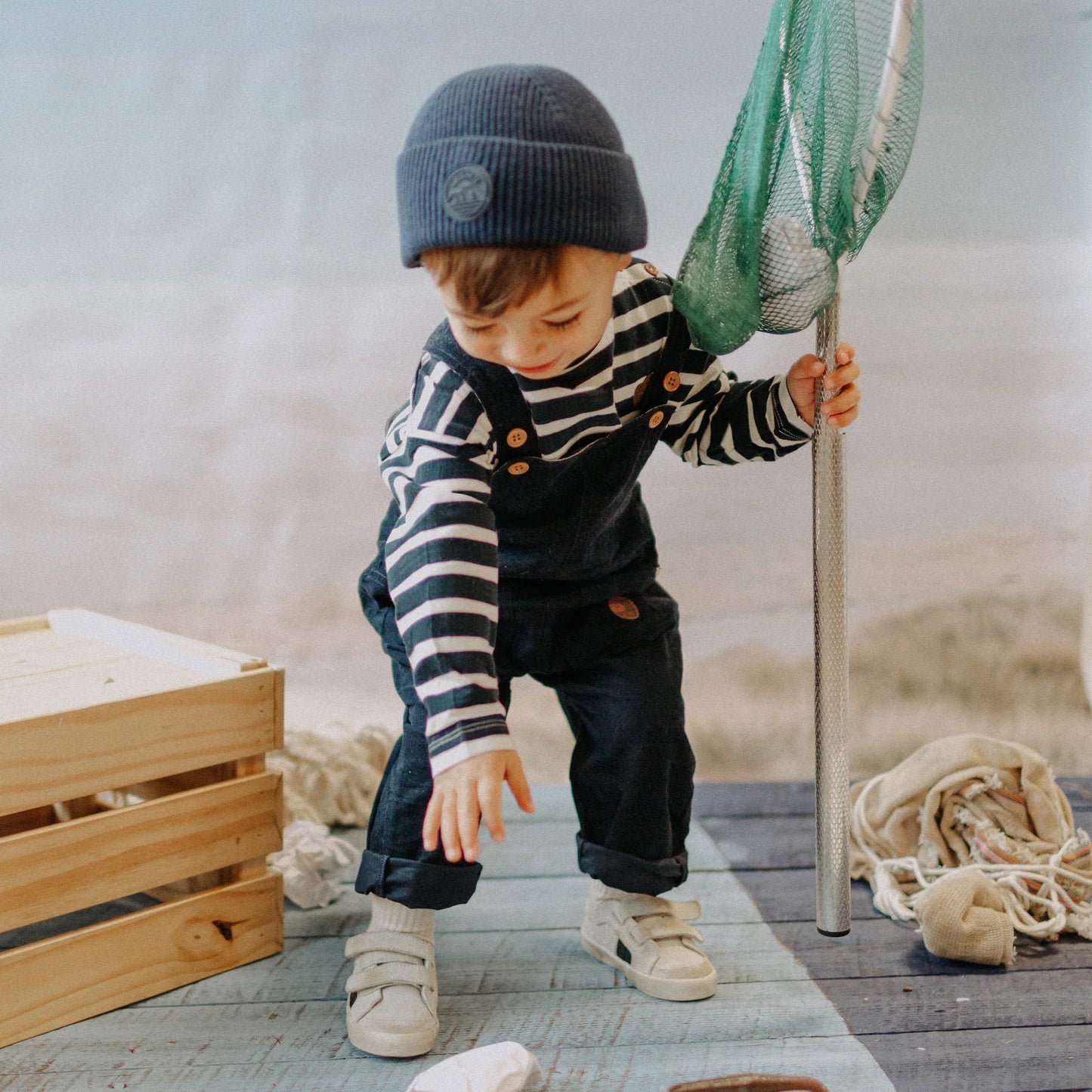 Baby Relaxed Navy Corduroy Overall