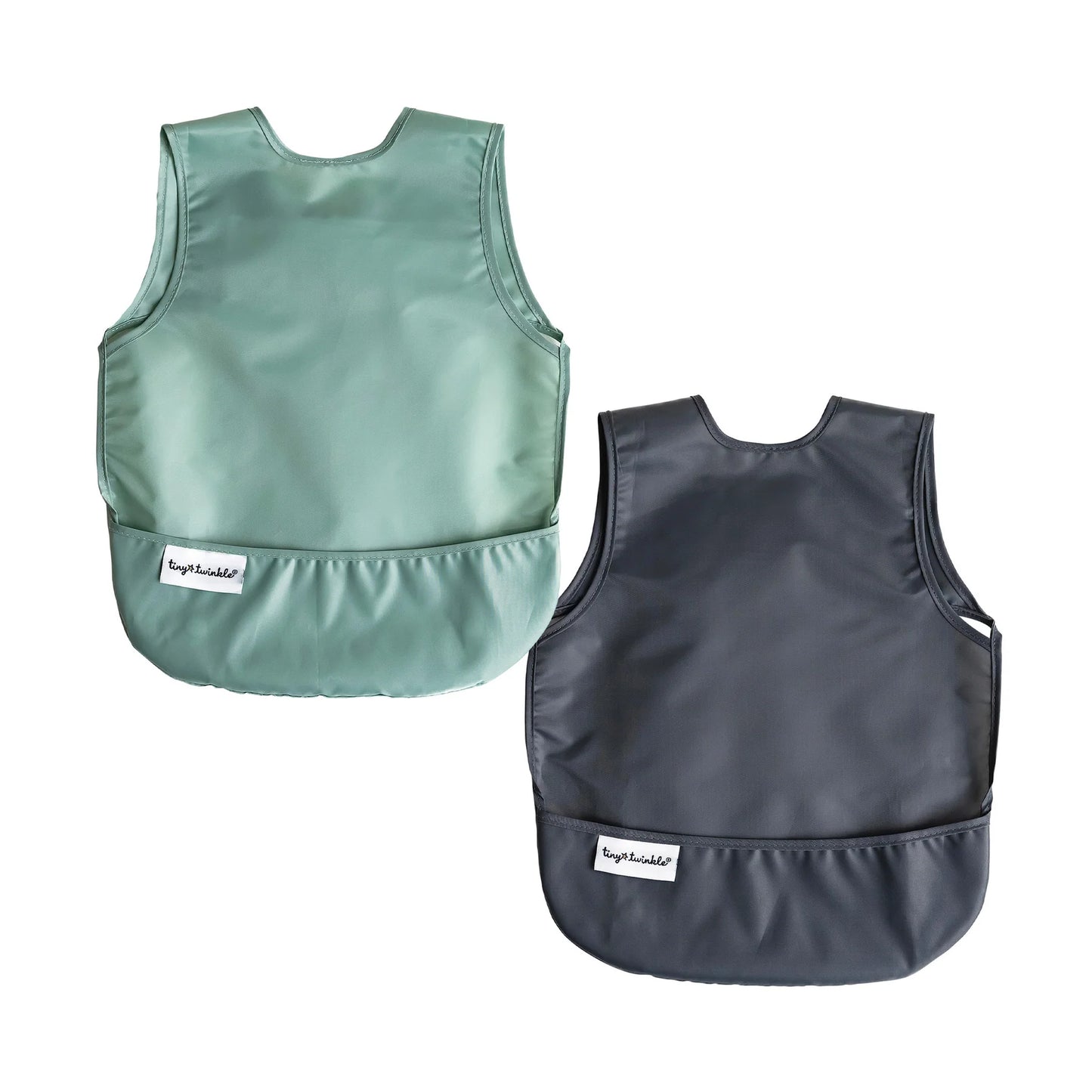 Apron Bib 2 Pack - Sage & Charcoal (6-24 Months)