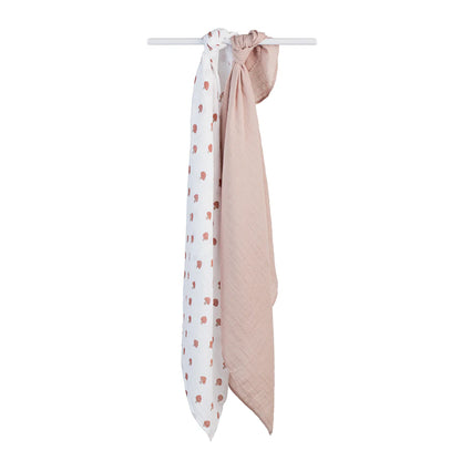 2 Pack Swaddles - Mushroom & Sand