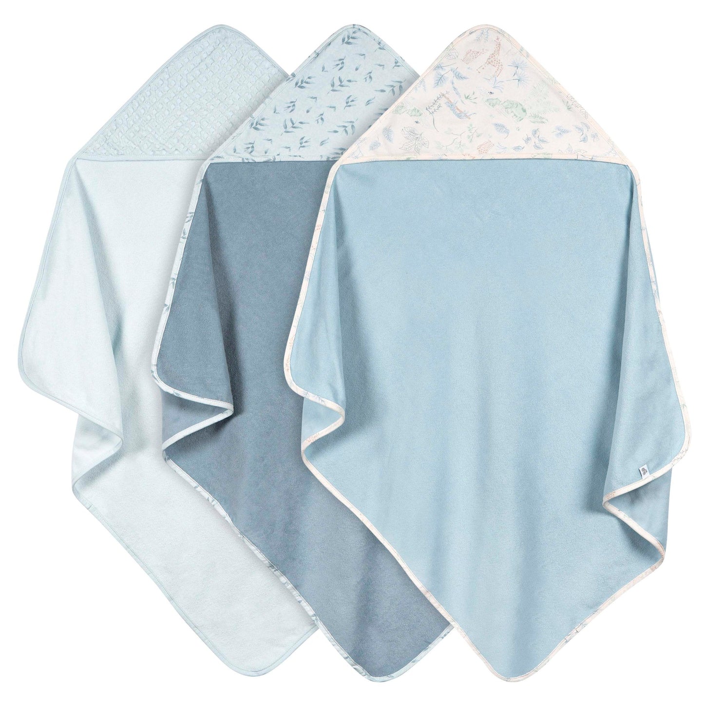 3-Pack Hooded Towels - Blue