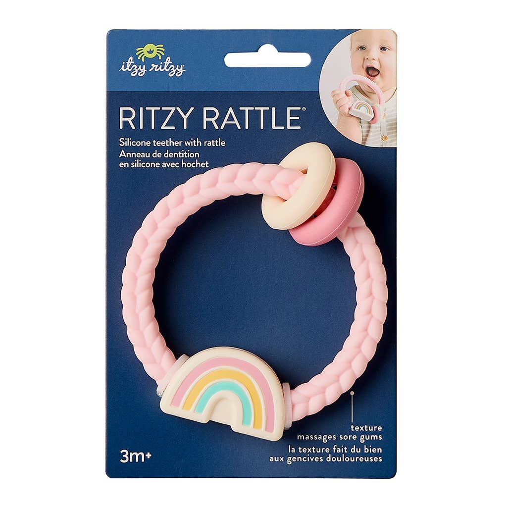 Rainbow Ritzy Rattle™ Silicone Teether Rattles