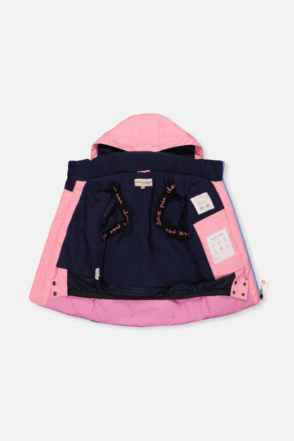 Two Piece Play Snowsuit Pink And Purple Colorblock With Watercolor Floral Print Pants: 5