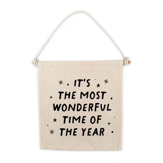 The Most Wonderful Time of The Year Christmas Canvas Hang Sign