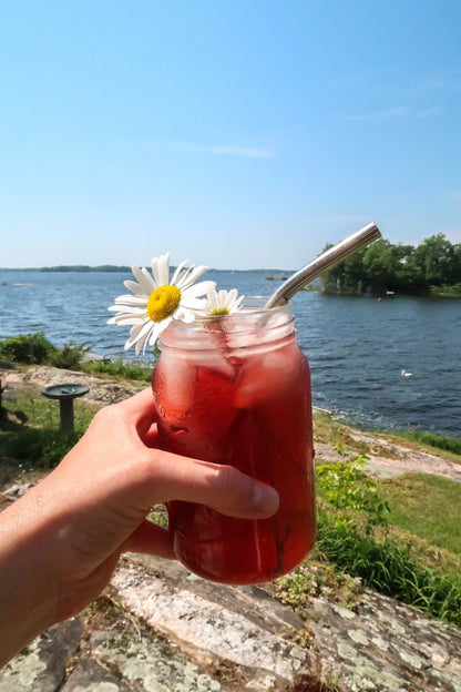 Rose Hibiscus Glow - Superfood Tea Blend: Plant-Based Pyramid Tea Bags - Canister of 10