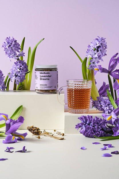 Lavender Dreams - Superfood Tea Blend: Glass Jar - 24 Cups