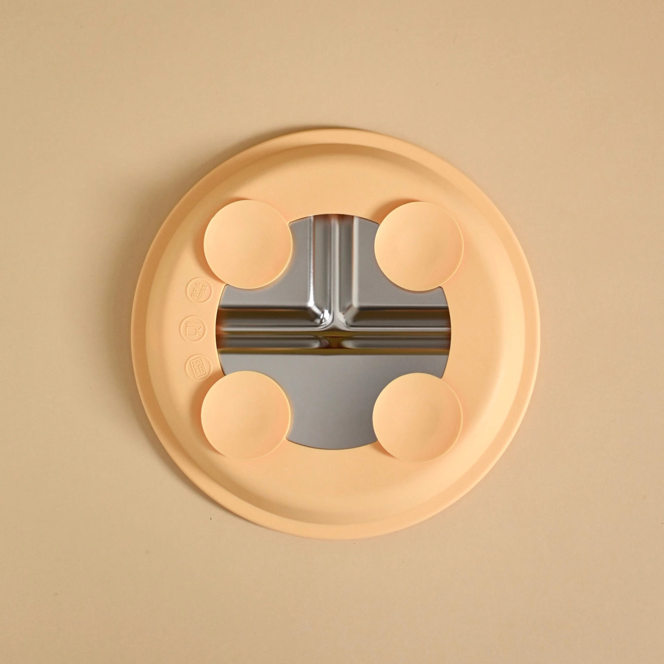 Stainless and silicone suction plate