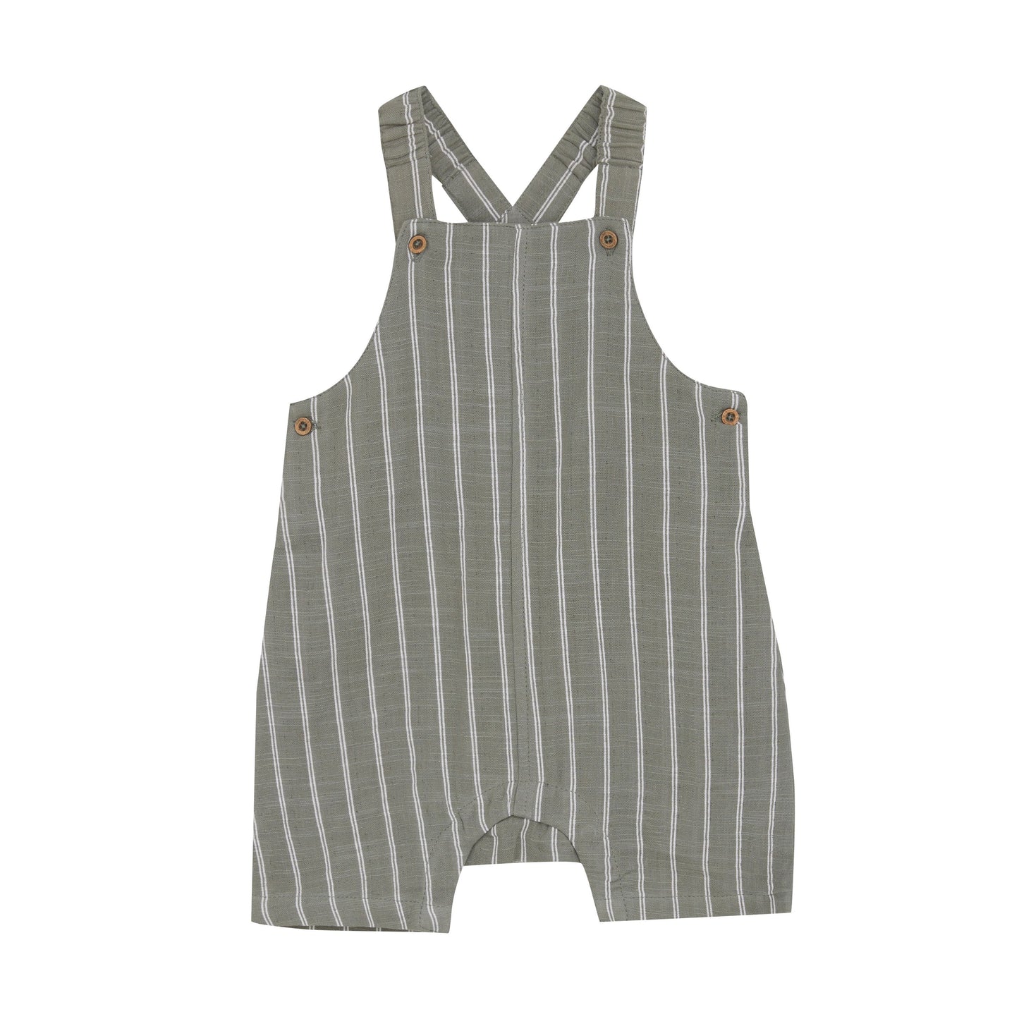 Army Green Stripe Linen Overall