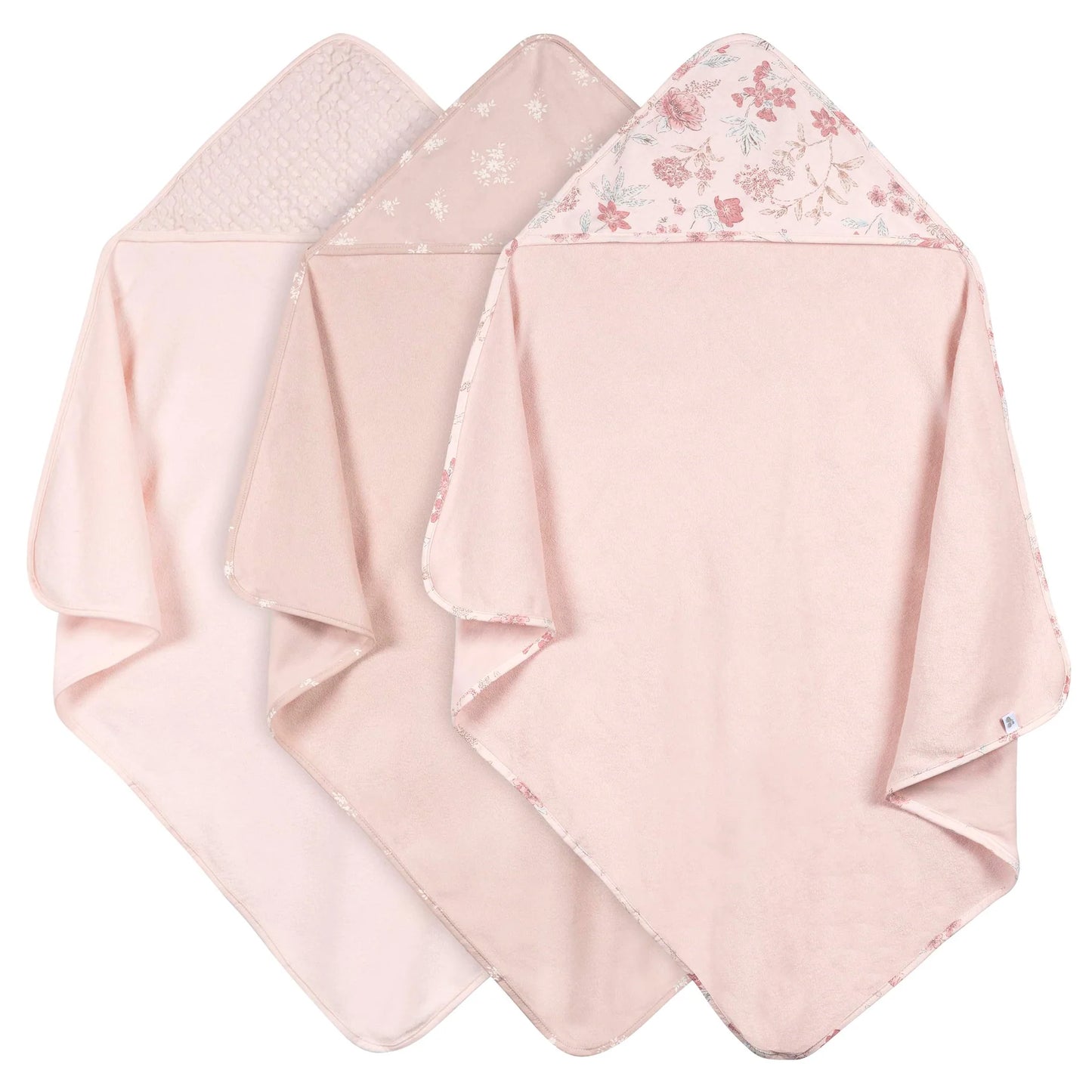 3-Pack Hooded Towels - Pink