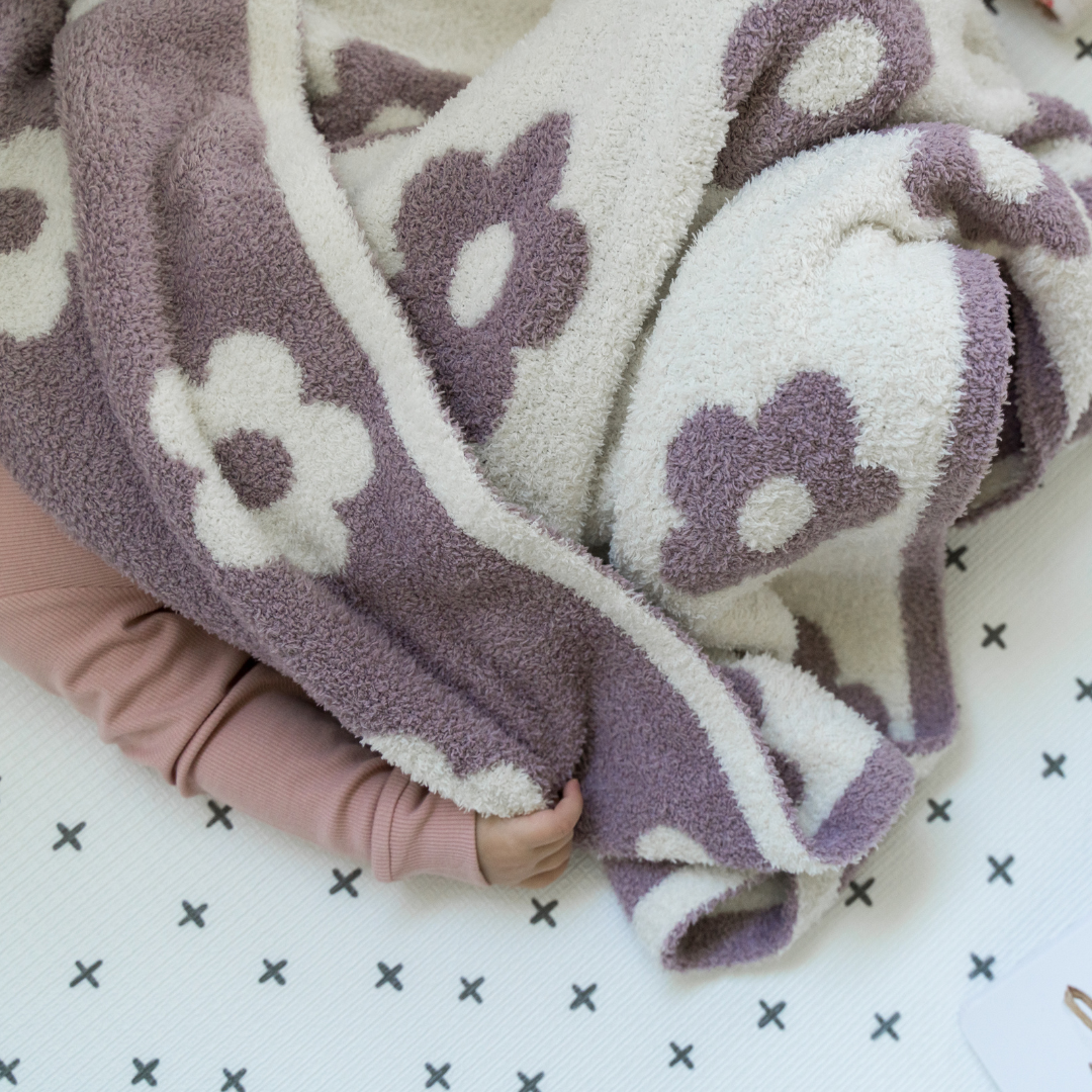 Plush Toddler Blankets | 30" x 40": Plush-Lilac Flower