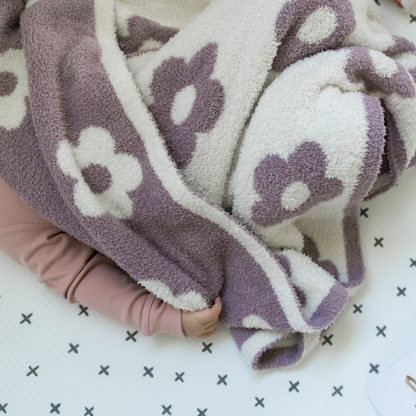 Plush Toddler Blankets | 30" x 40": Plush-Lilac Flower
