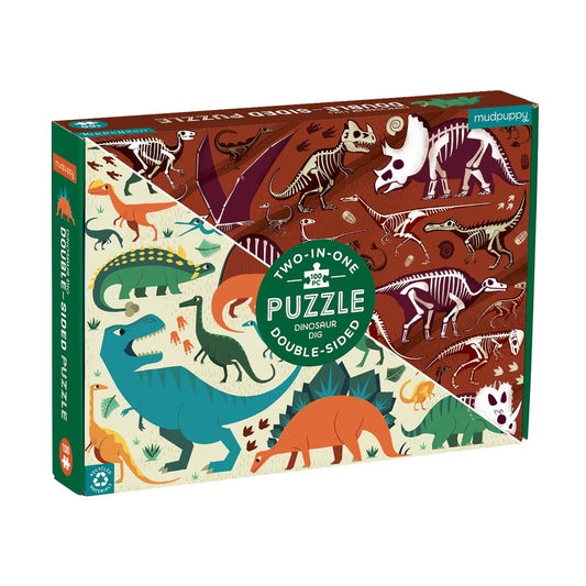 Dinosaur Dig 100 Piece Double-Sided Puzzle