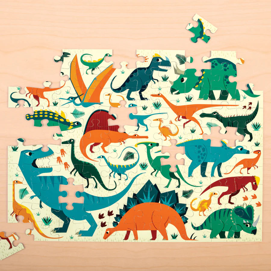 Dinosaur Dig 100 Piece Double-Sided Puzzle