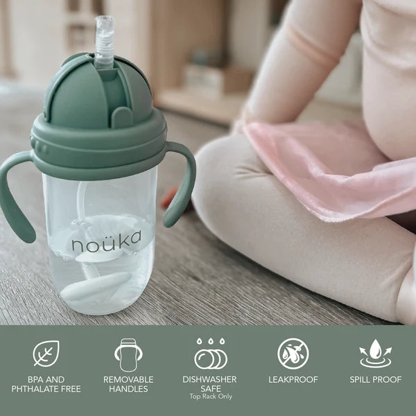 Non-Spill Weighted Straw Cup 9 oz - Moss