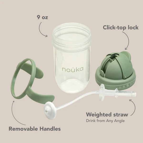 Non-Spill Weighted Straw Cup 9 oz - Fern