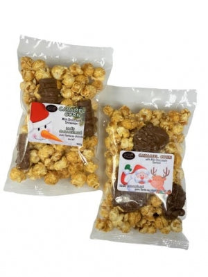 Christmas Kettle Caramel Corn with Chocolate Santa