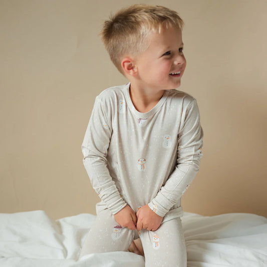 Snowy Snowman Bamboo Two-Piece PJs