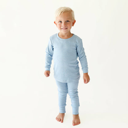 Organic Kids' Pajamas - Blue Melange
