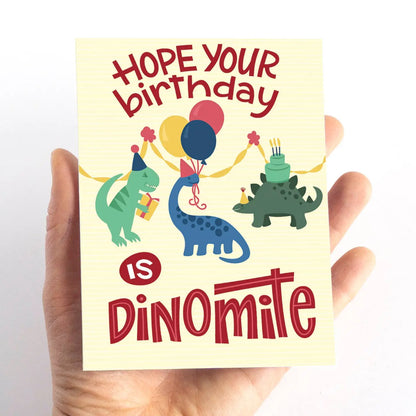 Dino-Mite Children's Dinosaur Birthday Card