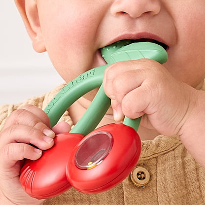 Bitzy Shake™ - Silicone Teether with Rattle: Cherries