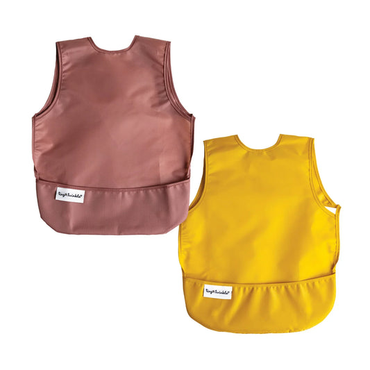 Apron Bib 2 Pack - Taupe and Dandelion (2-4 Years)