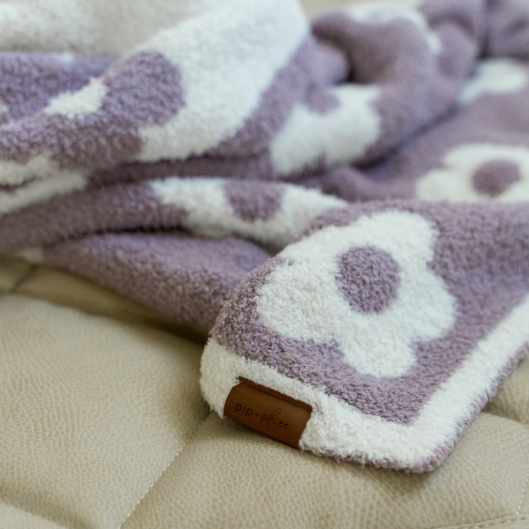Plush Toddler Blankets | 30" x 40": Plush-Lilac Flower