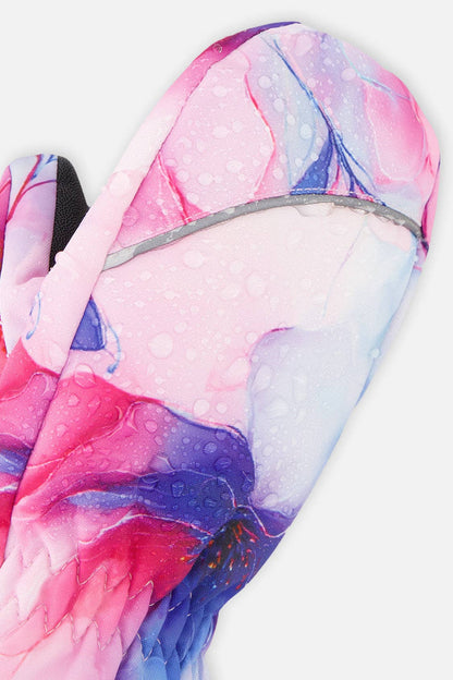 Play Winter Mittens Mauve Flower Print: 4/5