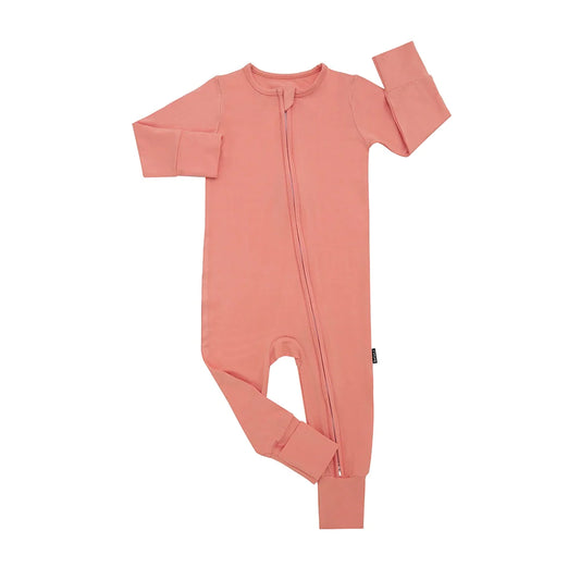 Sleeper with Fold-over Cuffs - Coral