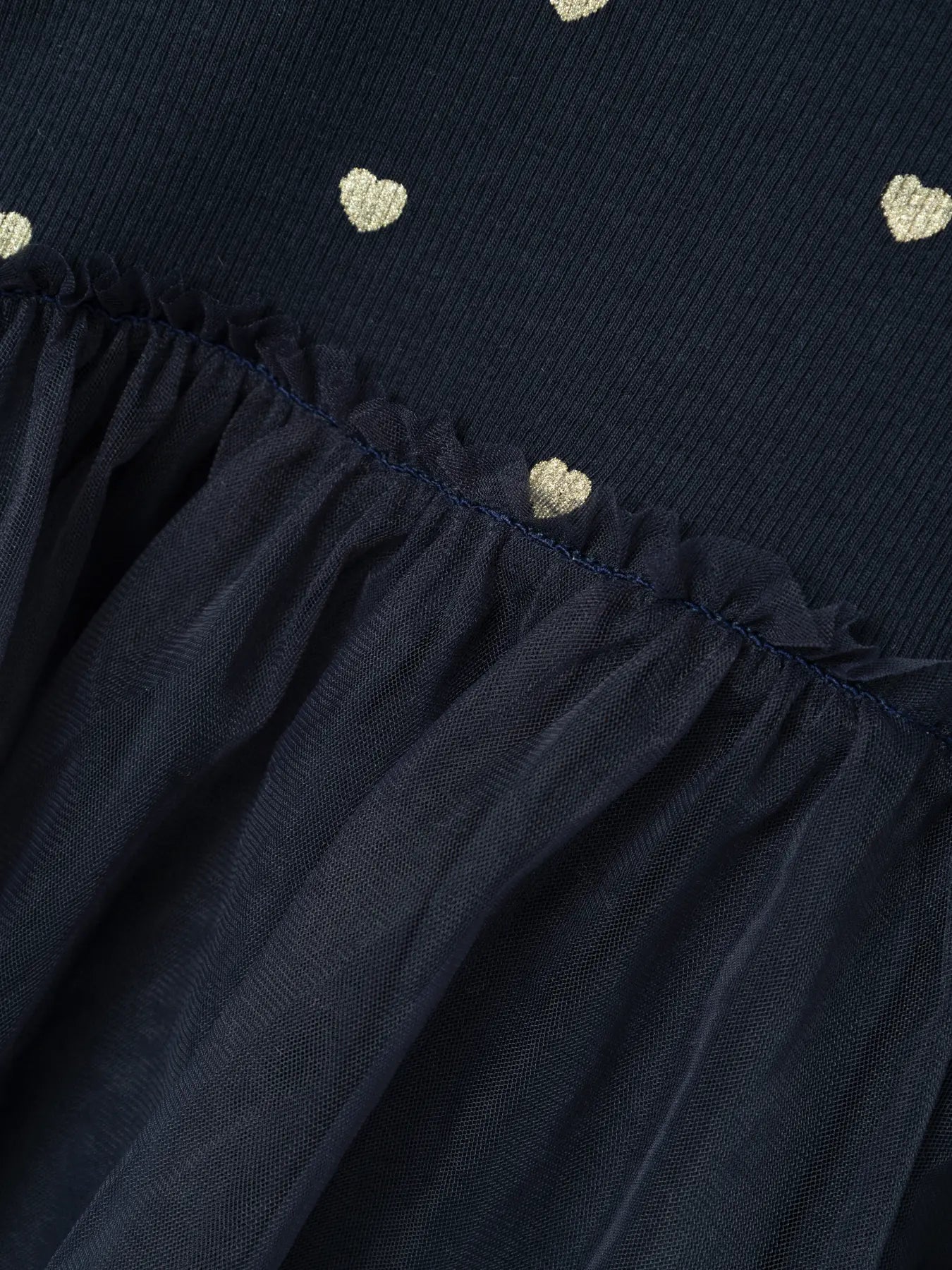 Navy Dress with Gold Hearts