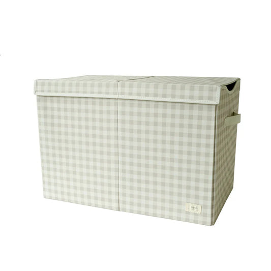 gingham beige folding storage chest