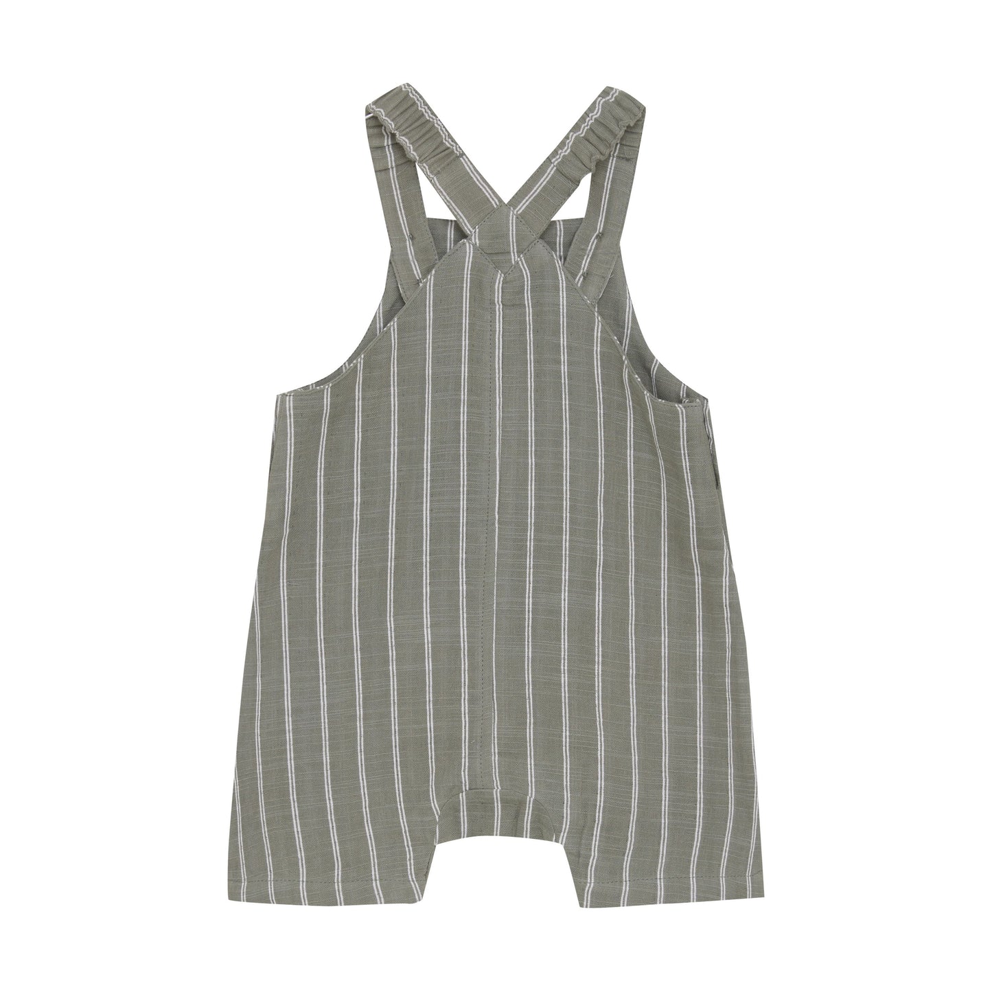 Army Green Stripe Linen Overall