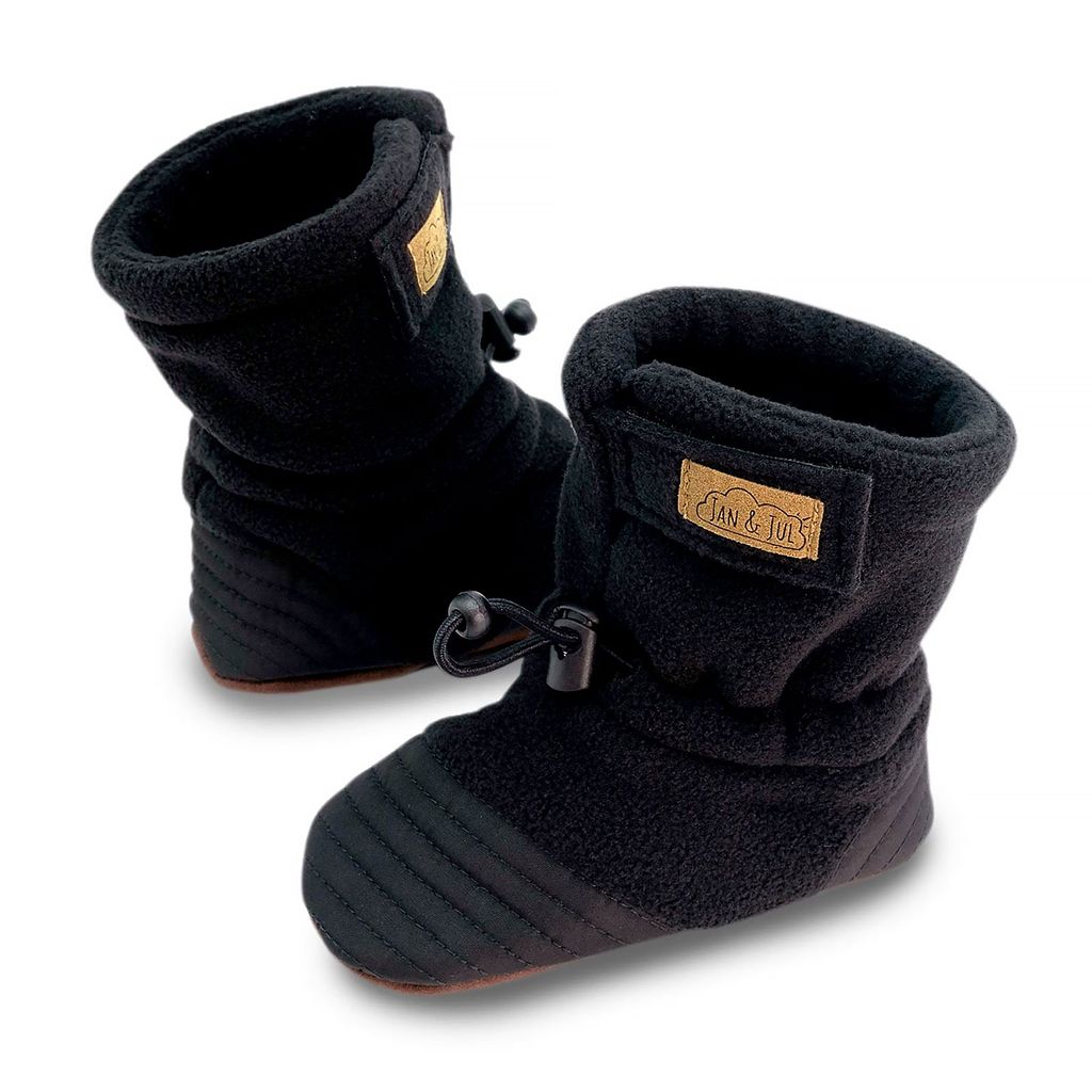 Black - Baby Stay-Put Cozy Booties |