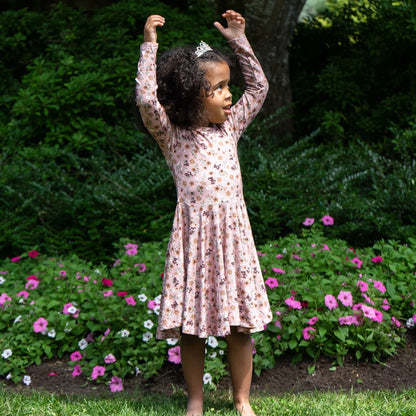 Long Sleeves Twirl Dress - Velvet Garden