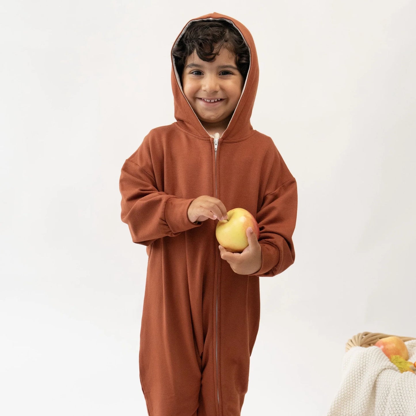Hooded Jumpsuit - Rust