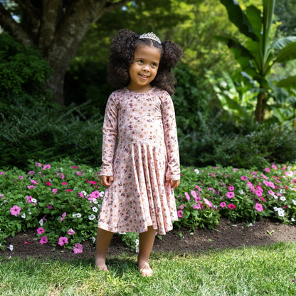Long Sleeves Twirl Dress - Velvet Garden