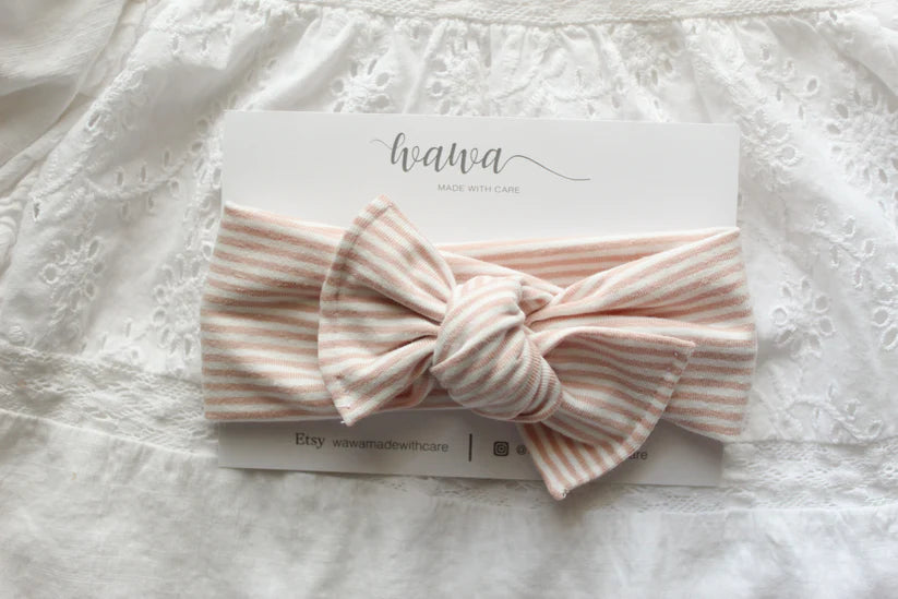 Cotton Headwrap - Pink Stripe