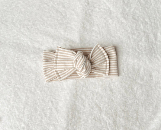 Cotton Headwrap - beige Stripe