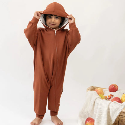 Hooded Jumpsuit - Rust