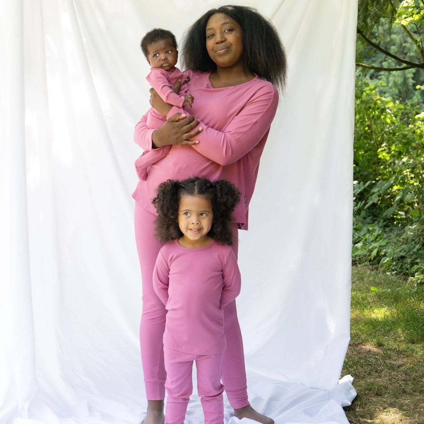 Ribbed Bamboo Women's L/S PJ Set - Rosewood