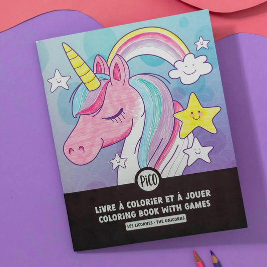Coloring book with games -The Unicorns