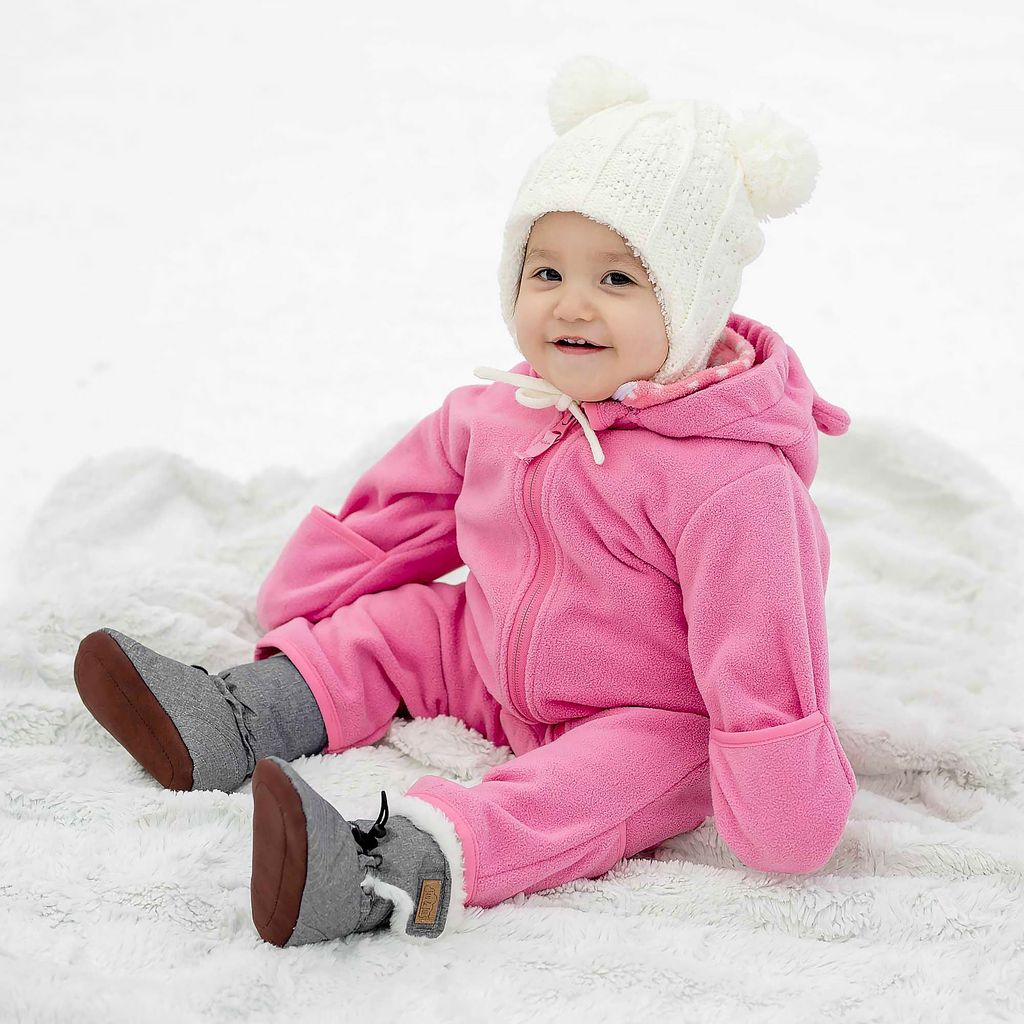 Heather Grey - Baby Stay-Put Winter Booties