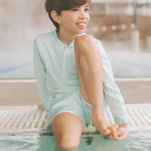 Kid's Trunks - Mint, White Trim