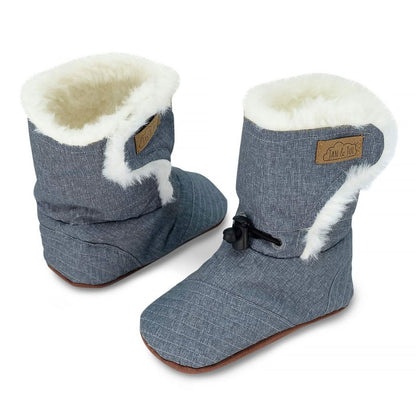 Heather Grey - Baby Stay-Put Winter Booties