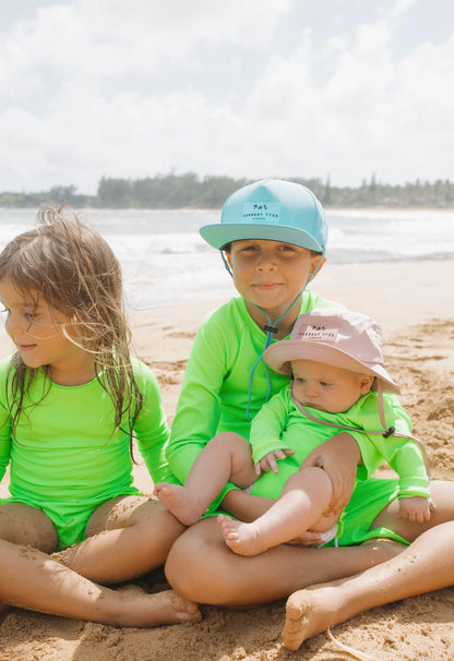 "Brights" Ribbed Green Gecko Rashguard