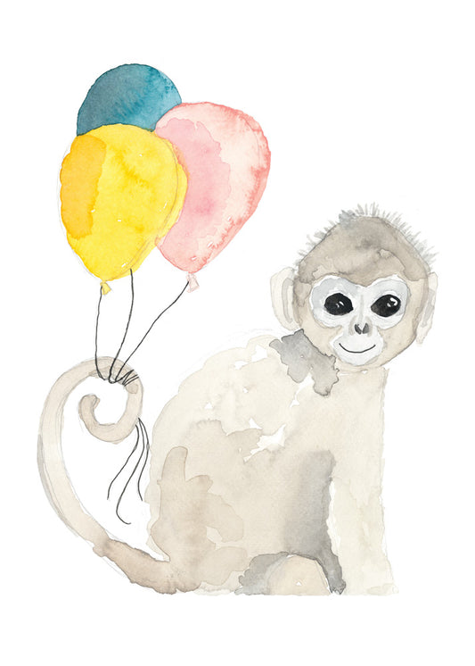 Monkey Balloon Mini Card