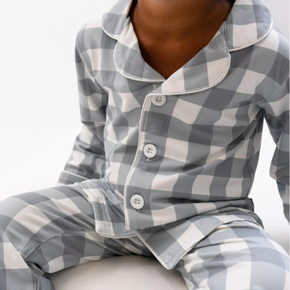 Kids Classic L/S PJ Set - Denim Plaid
