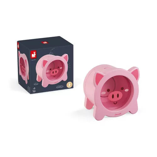 Pig piggy bank (wood)