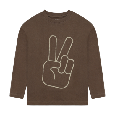 Kids Brown Peace Long Sleeve