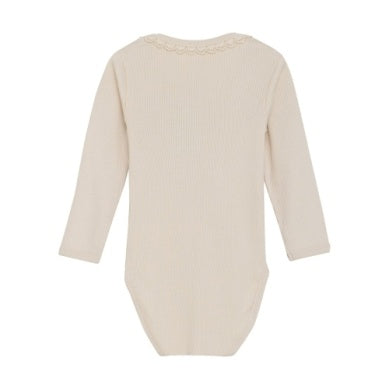 Baby Cream Ribbed Bodysuit